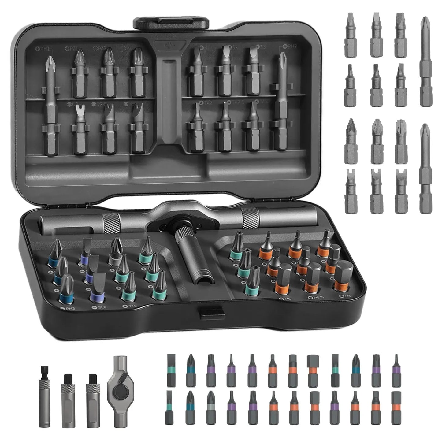 SEESE 24 in 1 Dly Screwdriver Set,1 Set Switchablescrewdriver Shape Magnetic Screwdriver Set,Compact and Portable Ratchet Screw0Driver Sethome Repair Tool Box